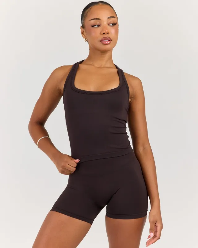 Elite Seamless Racer Tank - Coffee Bean made by Elite Eleven
