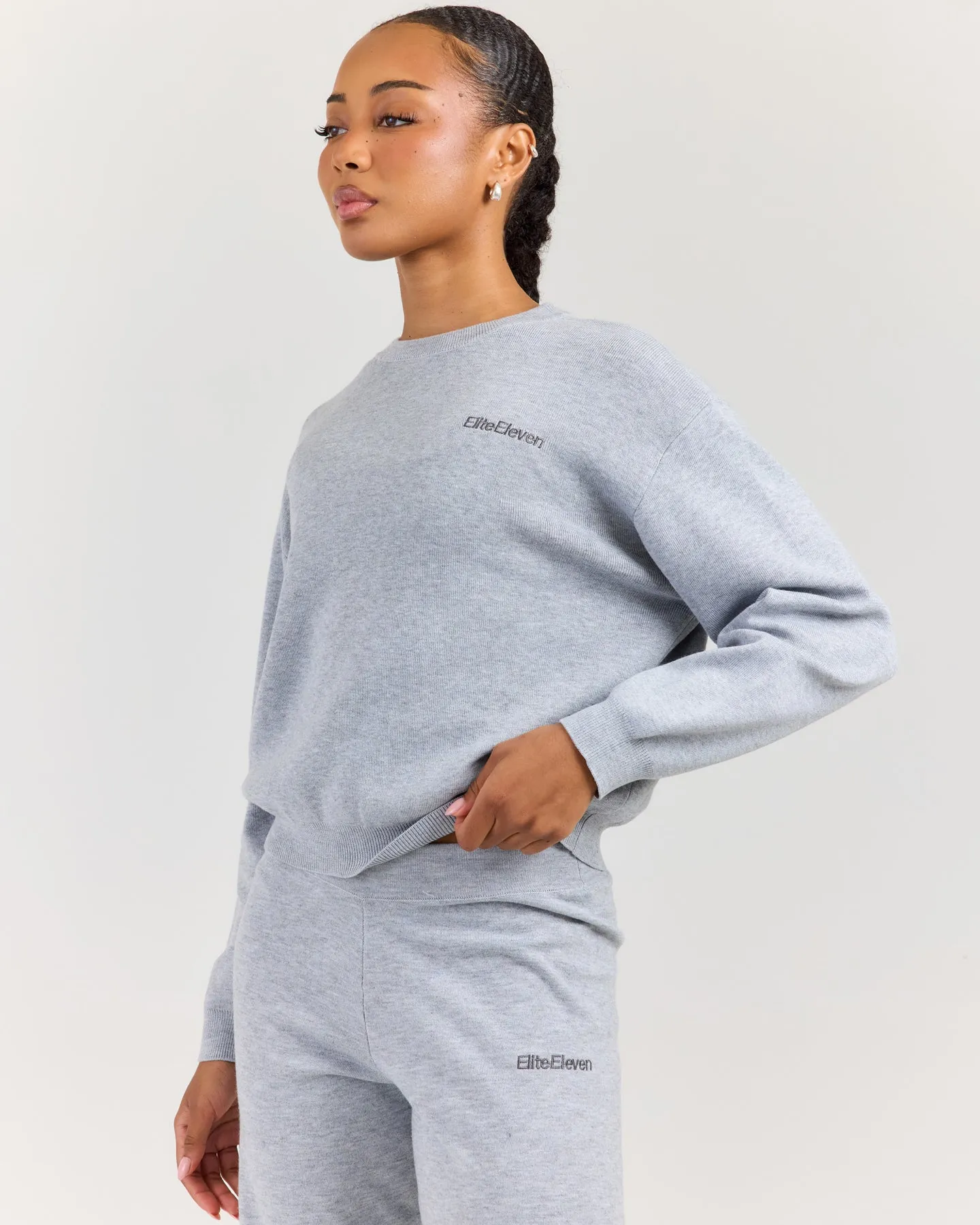 Lite Knit Crewneck - Grey Marle sold by Elite Eleven product image thumbnail 3
