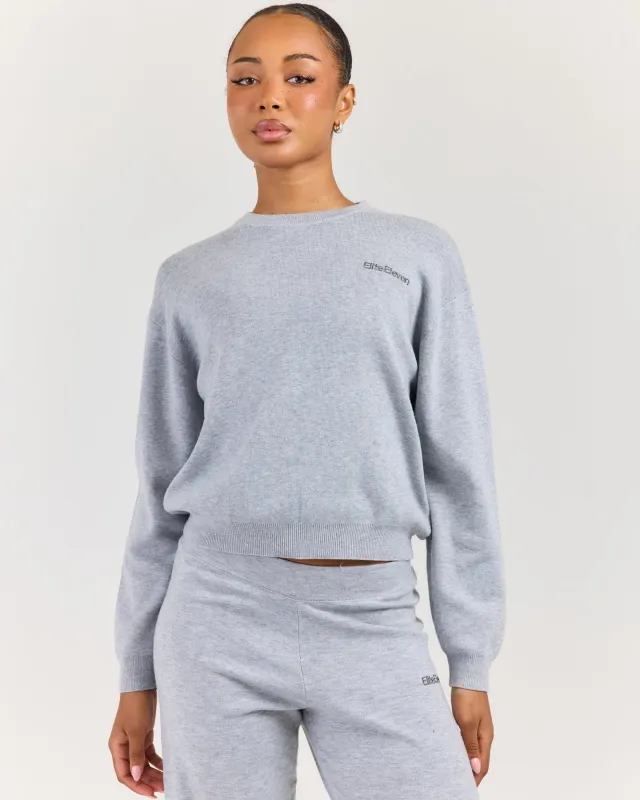 Lite Knit Crewneck - Grey Marle made by Elite Eleven