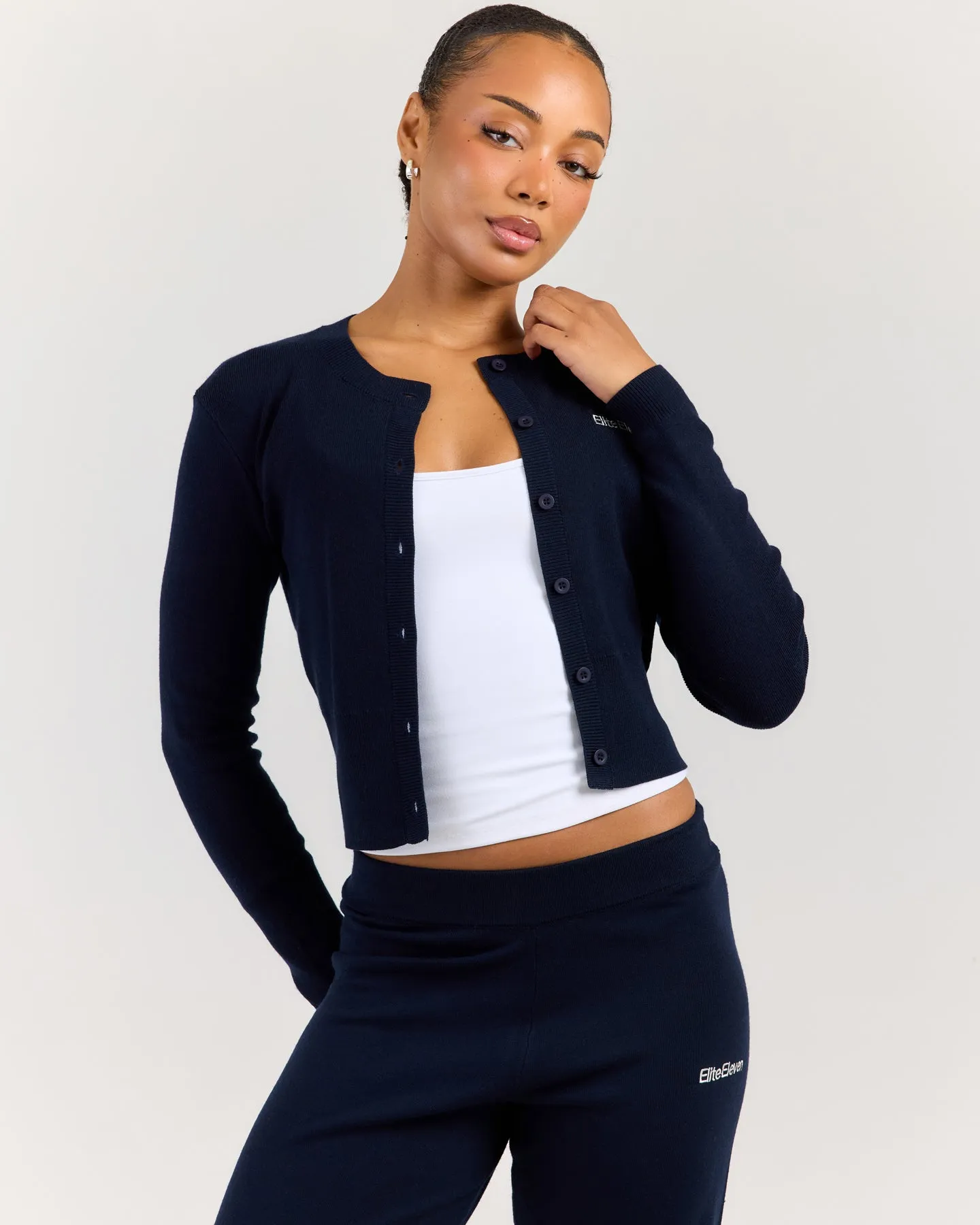 Lite Knit Button Up - Navy sold by Elite Eleven product image thumbnail 3
