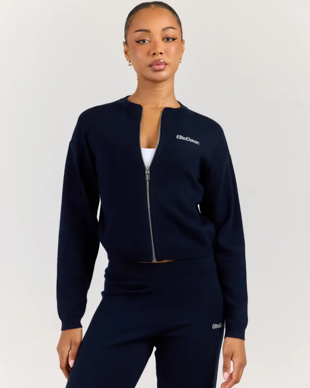 Lite Knit Zip Through - Navy made by Elite Eleven
