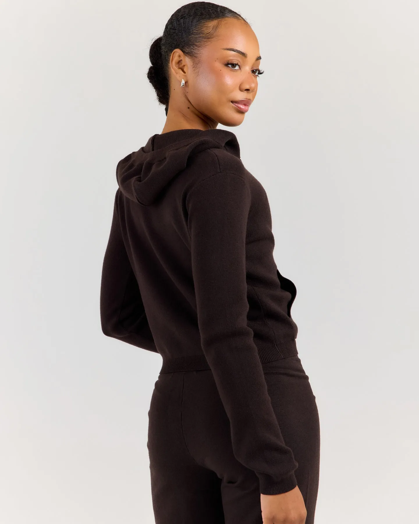 Lite Knit Zip Through Hoodie - Coffee Bean sold by Elite Eleven product image thumbnail 2
