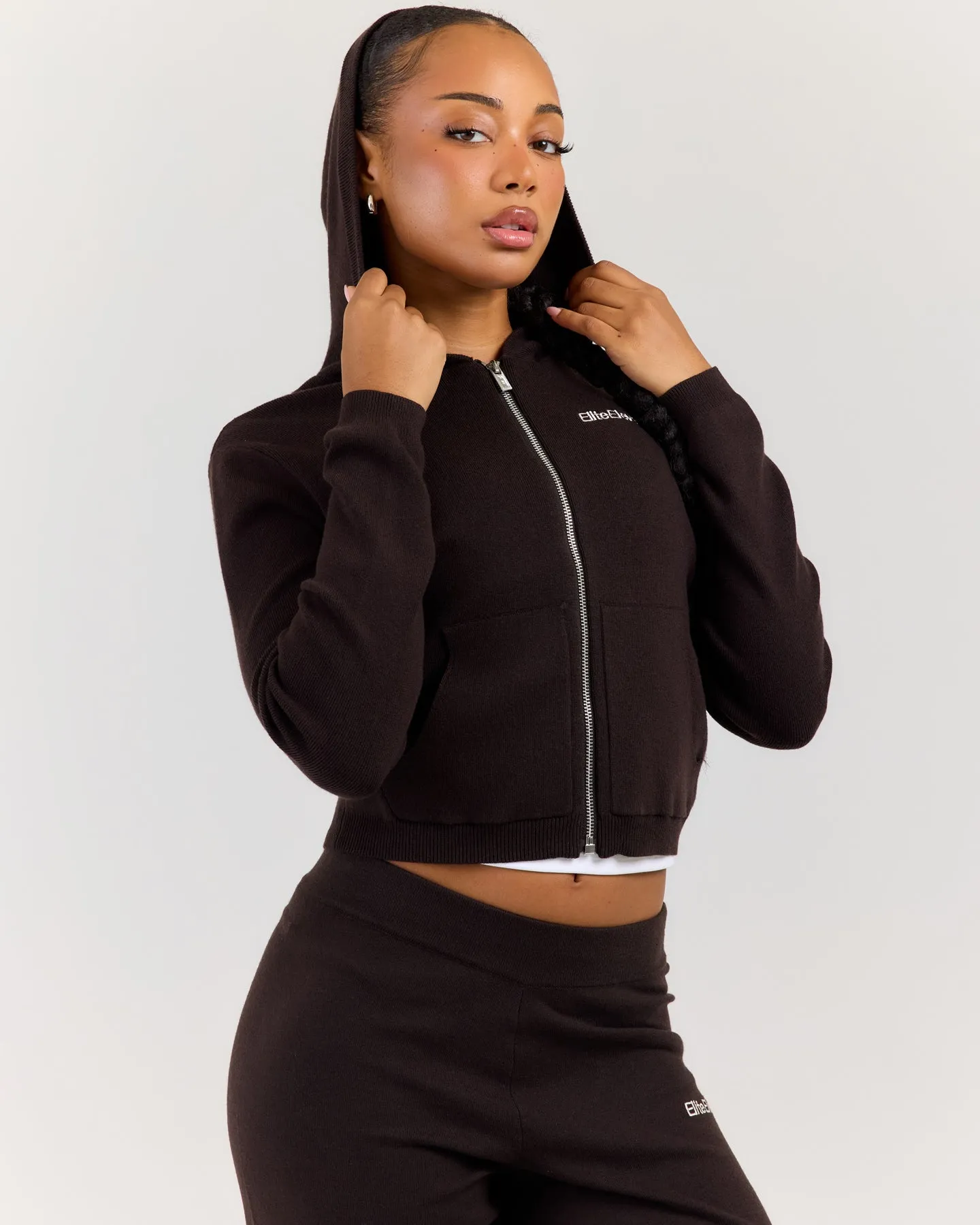 Lite Knit Zip Through Hoodie - Coffee Bean sold by Elite Eleven product image thumbnail 3