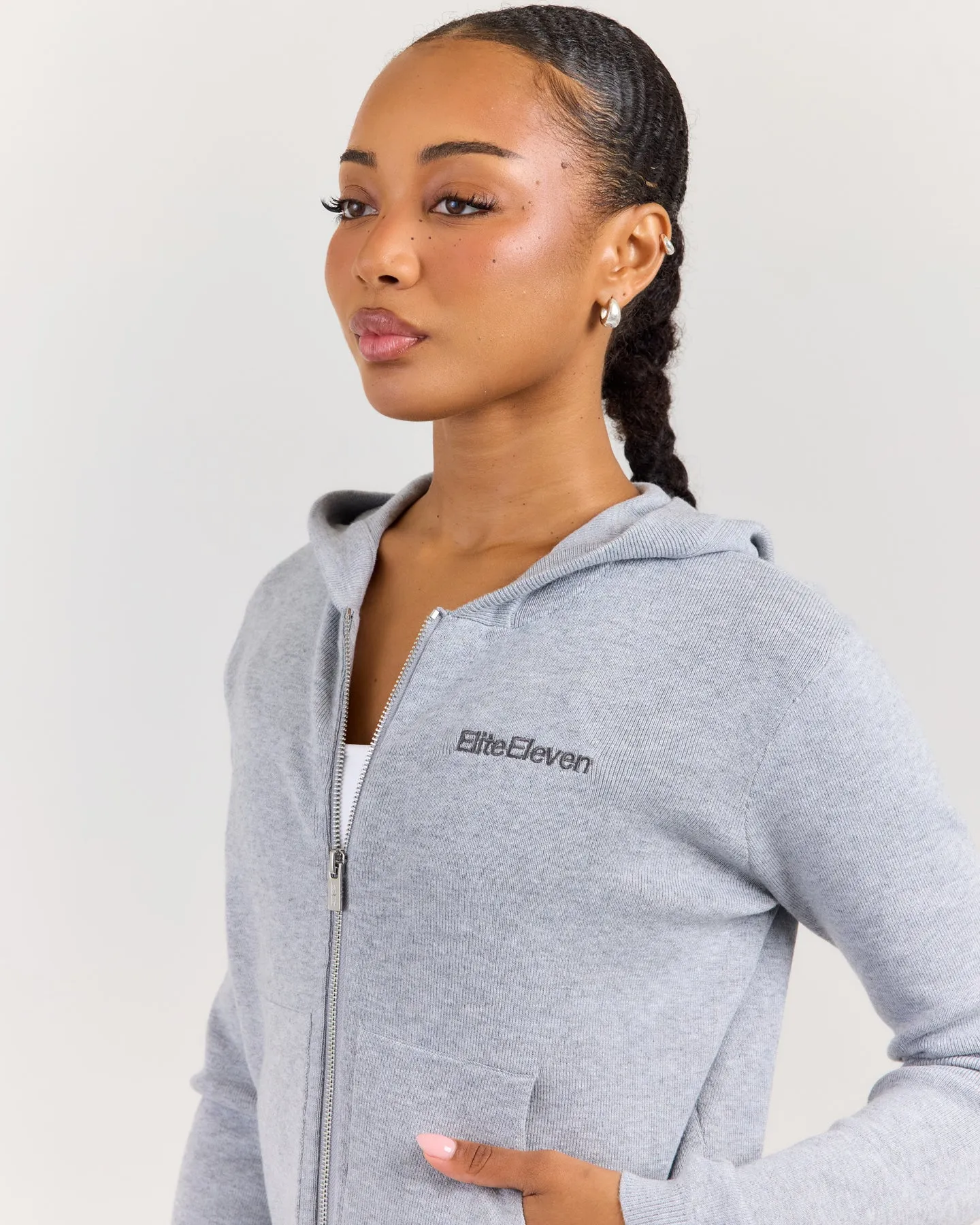 Lite Knit Zip Through Hoodie - Grey Marle sold by Elite Eleven product image thumbnail 4