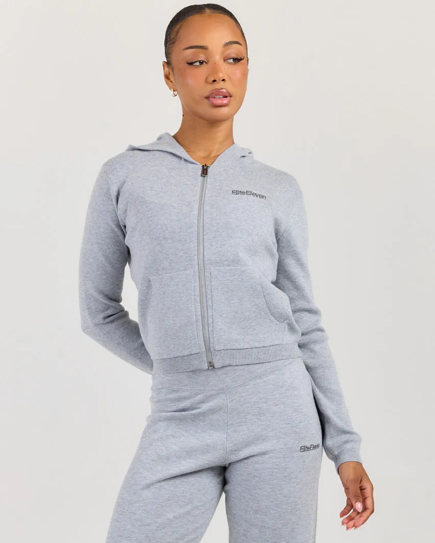Lite Knit Zip Through Hoodie - Grey Marle sold by Elite Eleven