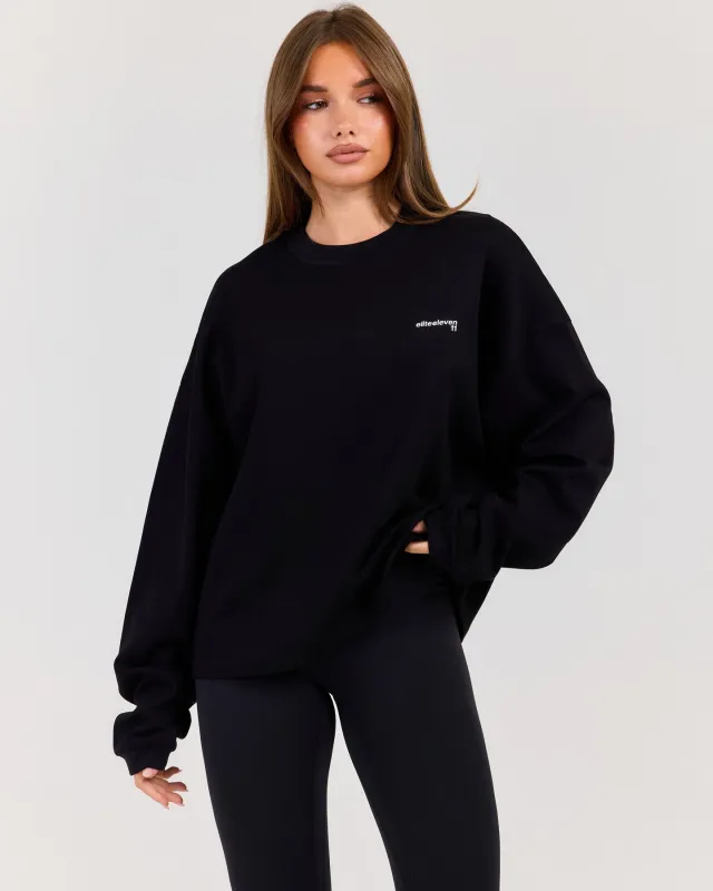 Women's Oversized Long Sleeve - Black made by Elite Eleven