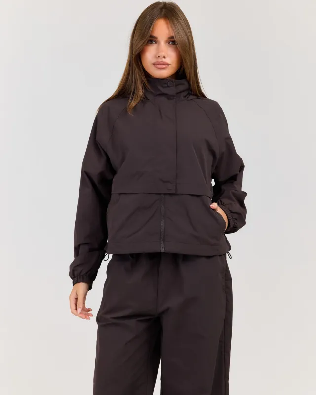 Lightweight Funnel Neck Jacket - Coffee Bean made by Elite Eleven
