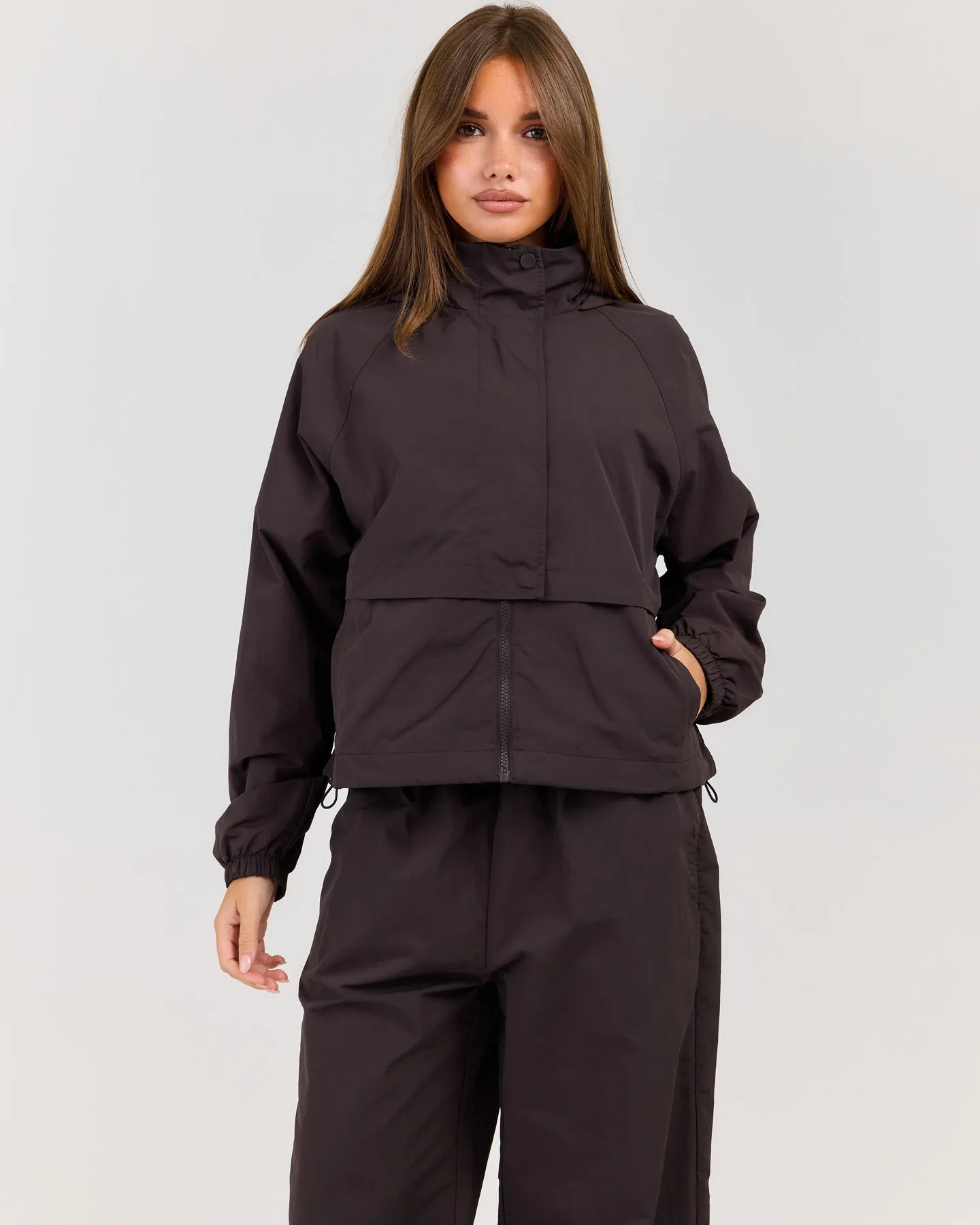 Lightweight Funnel Neck Jacket - Coffee Bean sold by Elite Eleven