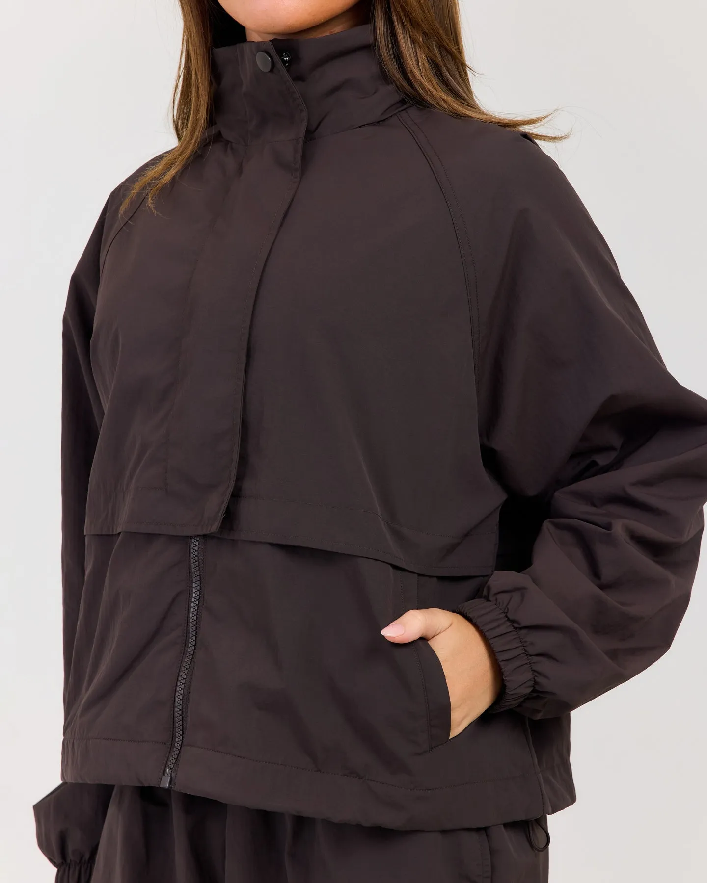 Lightweight Funnel Neck Jacket - Coffee Bean sold by Elite Eleven product image thumbnail 5