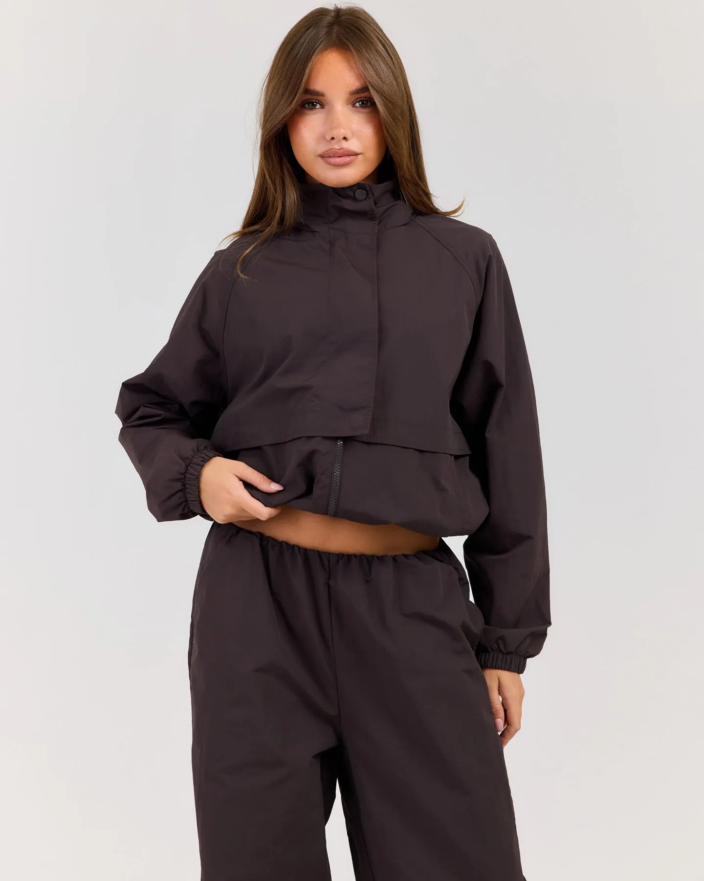 Lightweight Funnel Neck Jacket - Coffee Bean sold by Elite Eleven product image thumbnail 3