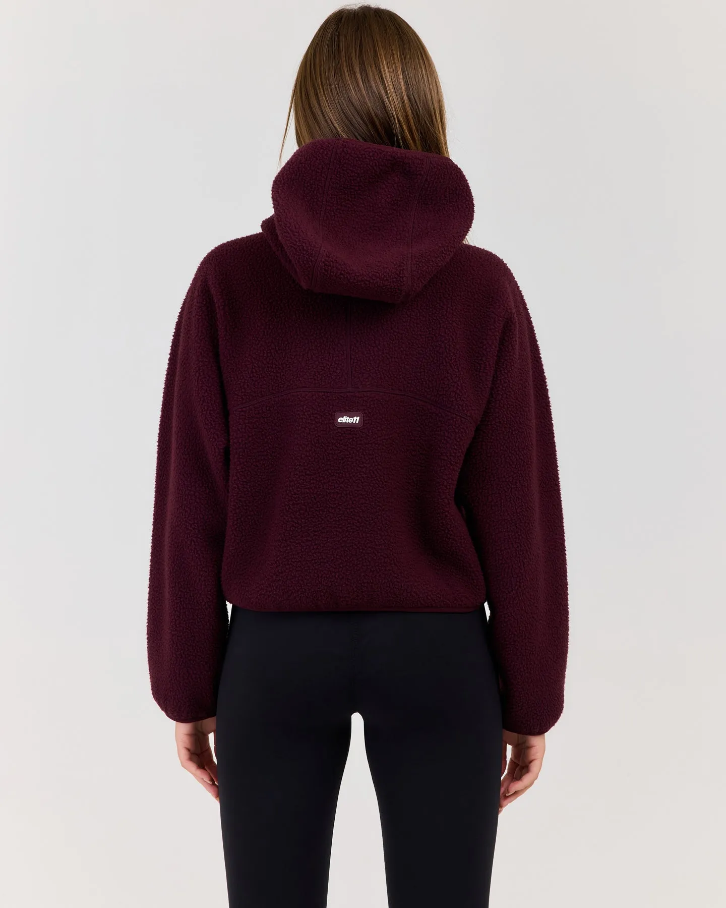 Teddy Fleece Zip Through Hoodie - Deep Plum sold by Elite Eleven product image thumbnail 2