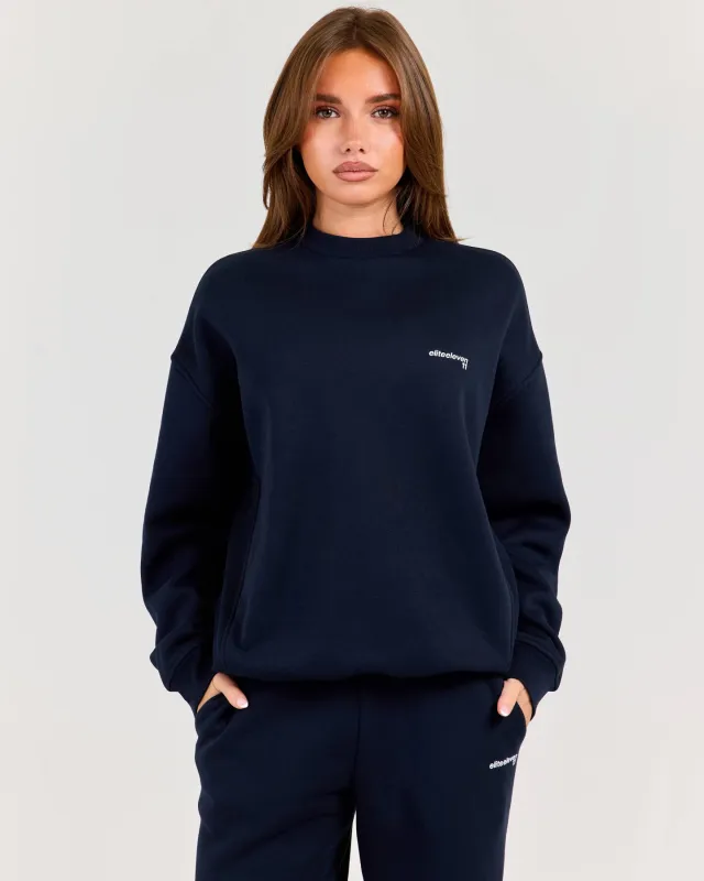 Cloudweave Relaxed Crewneck - Navy made by Elite Eleven