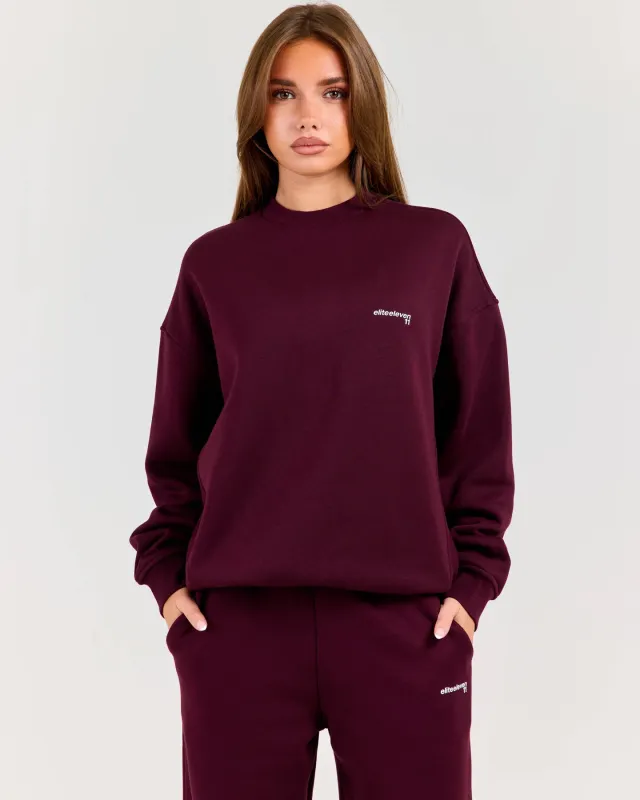 Cloudweave Relaxed Crewneck - Plum made by Elite Eleven