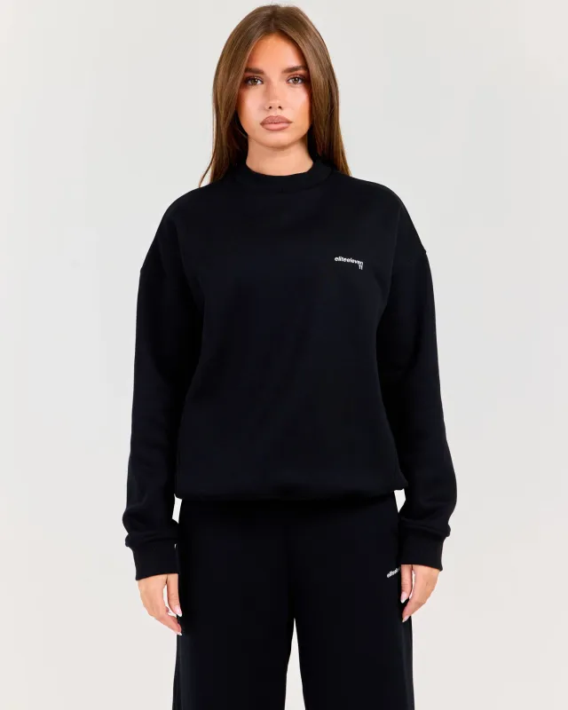 Cloudweave Relaxed Crewneck - Black made by Elite Eleven