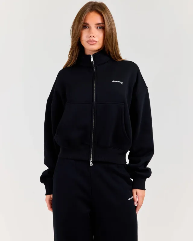 Cloudweave Relaxed Zip Through - Black made by Elite Eleven