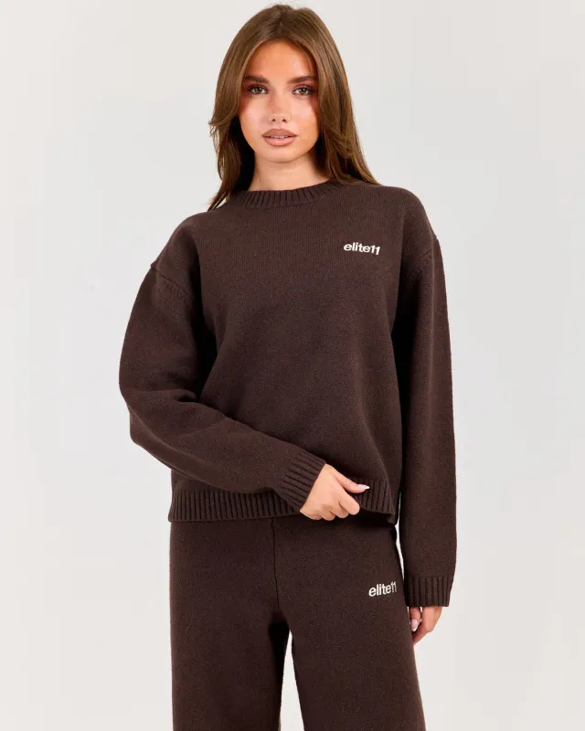 Winter Knit Crewneck - Coffee Bean made by Elite Eleven
