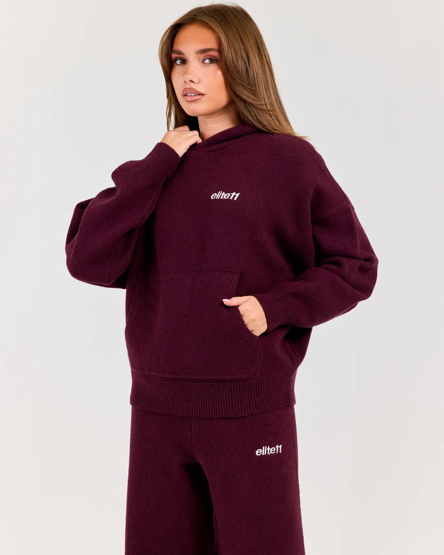 Winter Knit Hoodie - Plum sold by Elite Eleven product image thumbnail 3