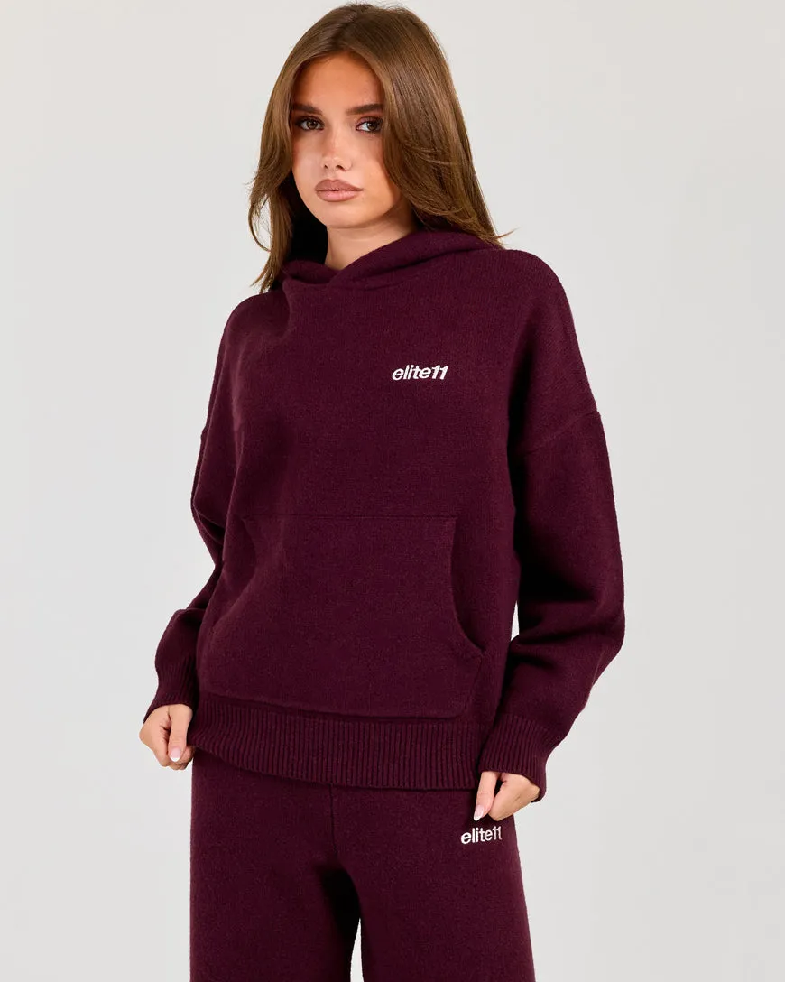 Winter Knit Hoodie - Plum sold by Elite Eleven product image thumbnail 4