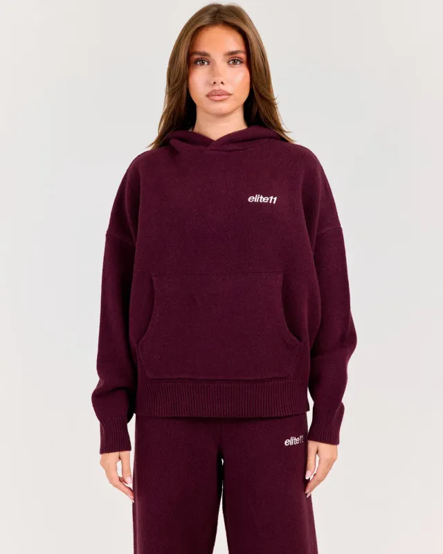 Winter Knit Hoodie - Plum made by Elite Eleven