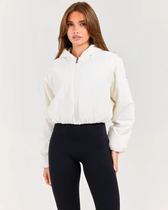 Float Cropped Hooded Jacket - Bone made by Elite Eleven