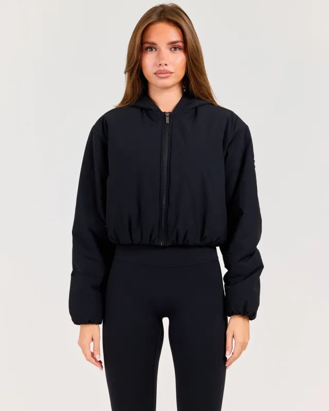 Float Cropped Hooded Jacket - Black made by Elite Eleven