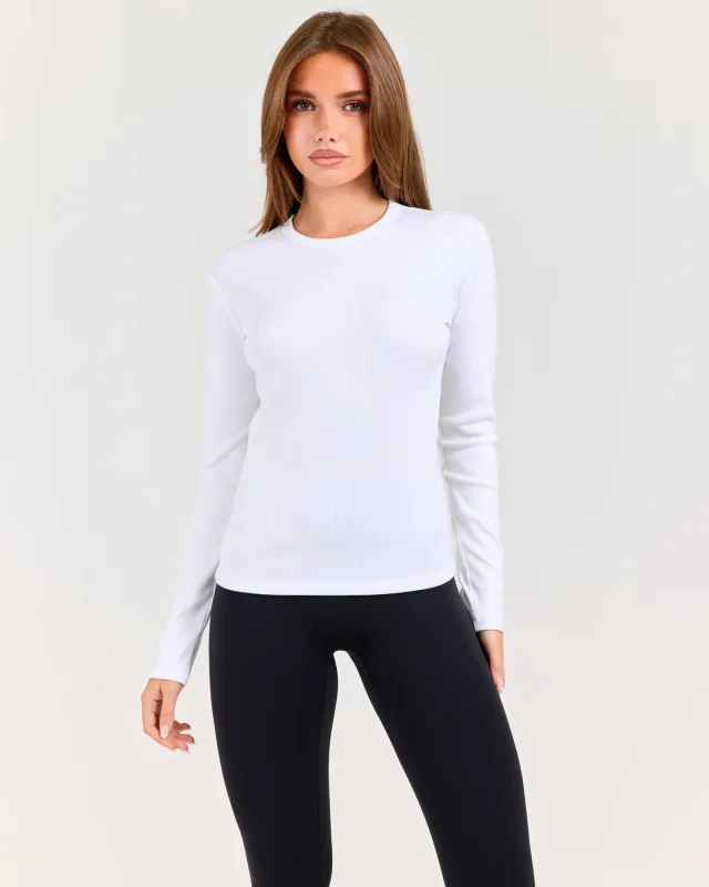 Ribbed Long Sleeve - White made by Elite Eleven