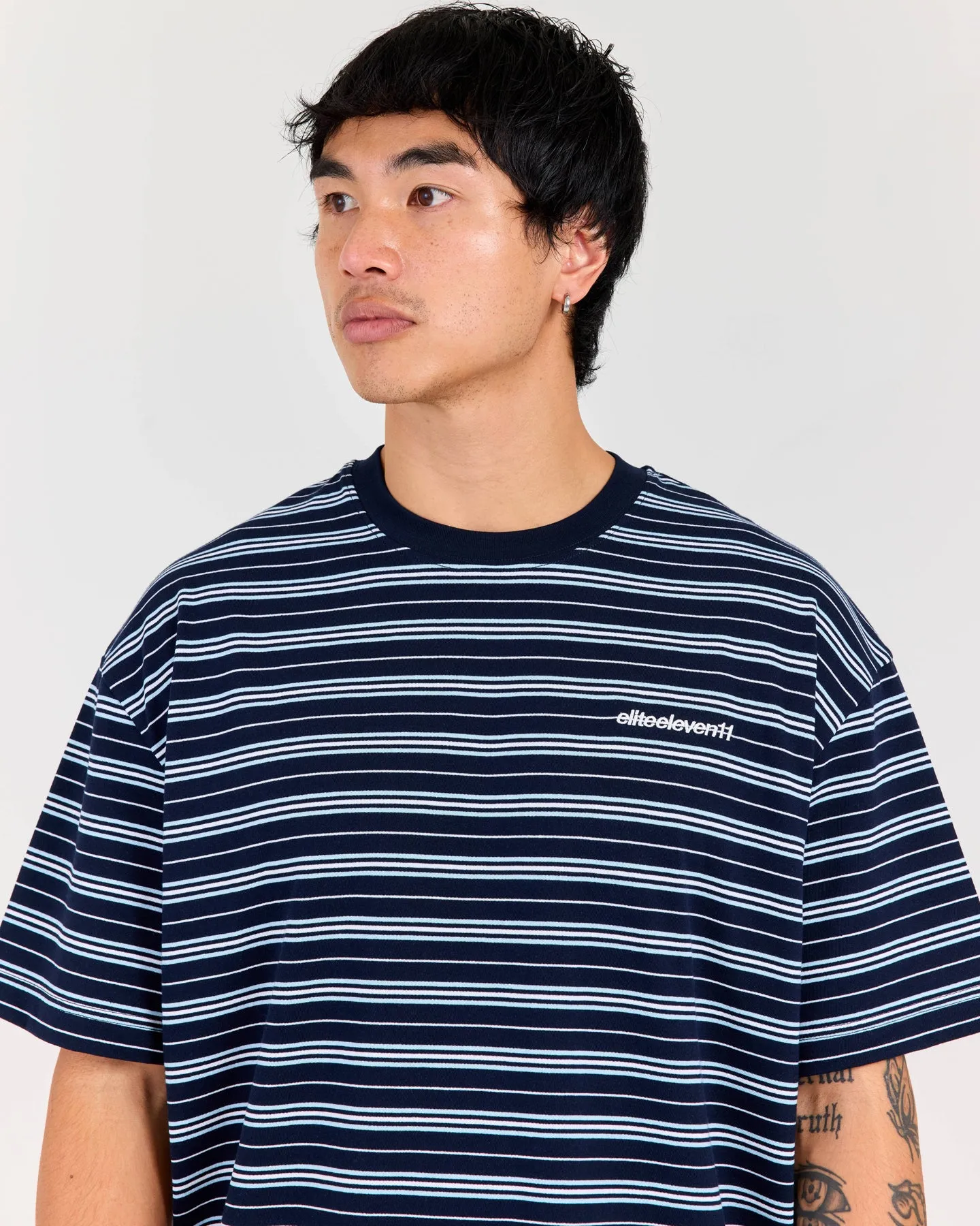 Men's Oversized Stripe Tee - Blue sold by Elite Eleven product image thumbnail 4