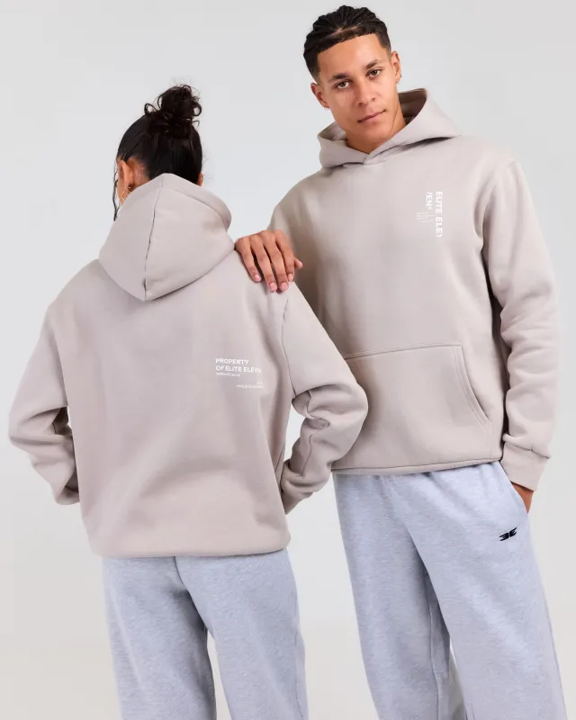 Capital Offset Hoodie - Taupe made by Elite Eleven
