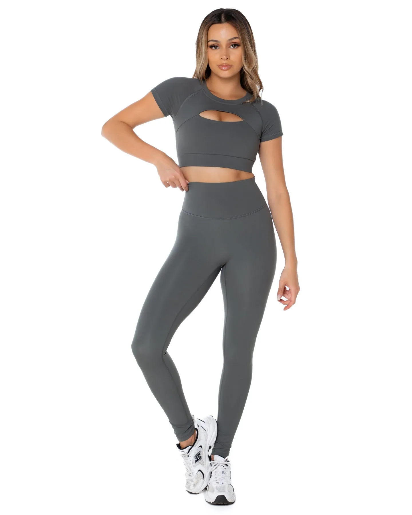 Aura Scrunch Leggings - Cloud Grey sold by Elite Eleven product image thumbnail 2