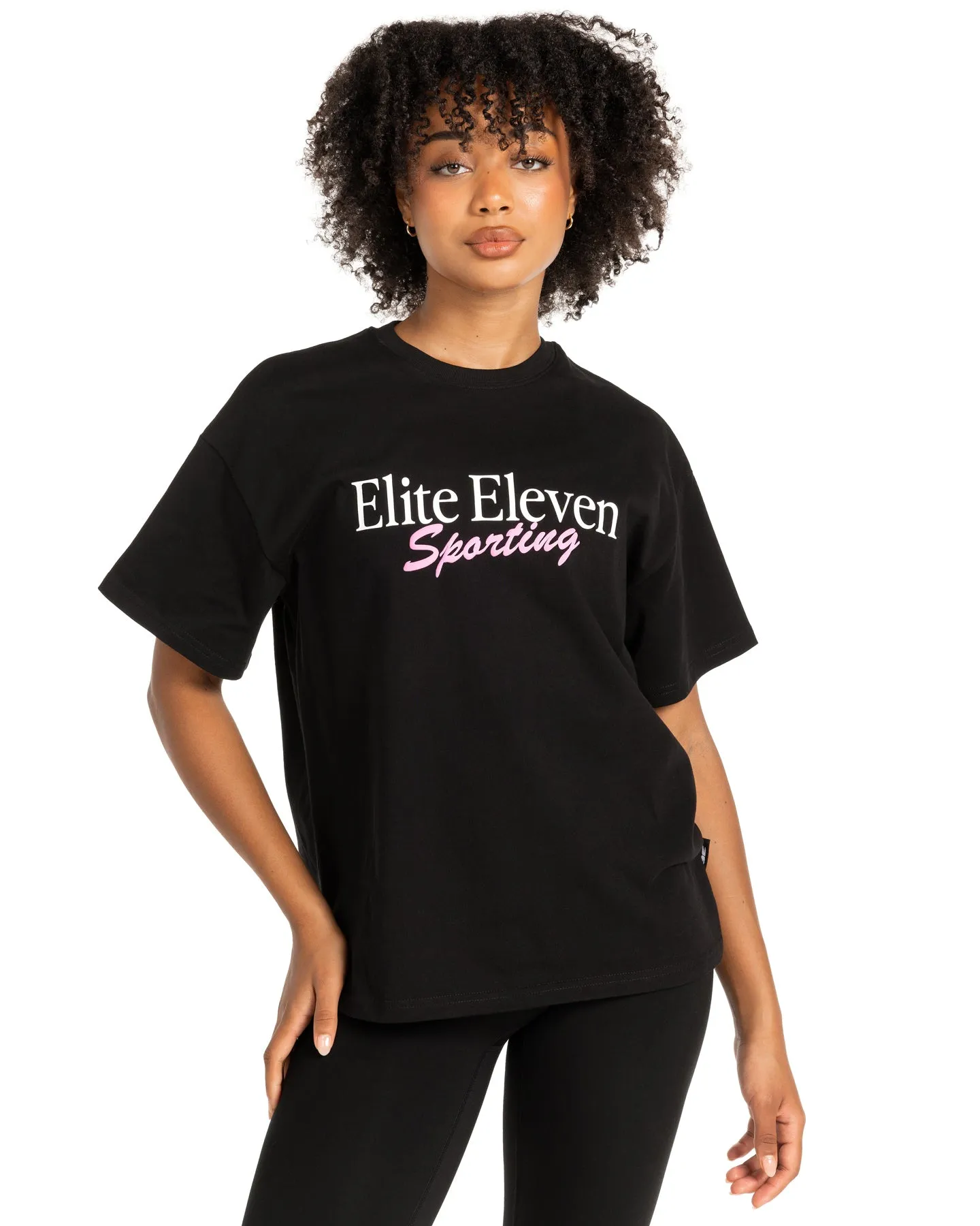 Women's Script Oversized Tee - Black / Pink sold by Elite Eleven