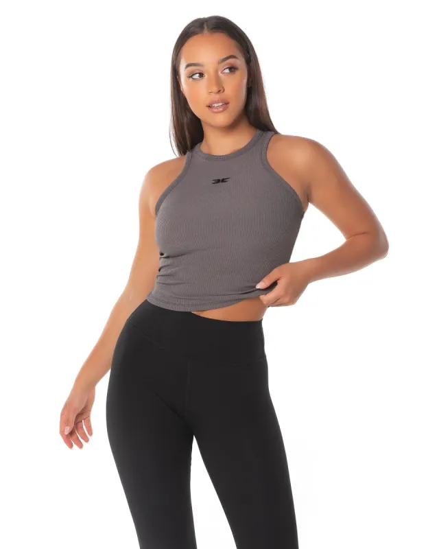 Ribbed Singlet - Charcoal sold by Elite Eleven