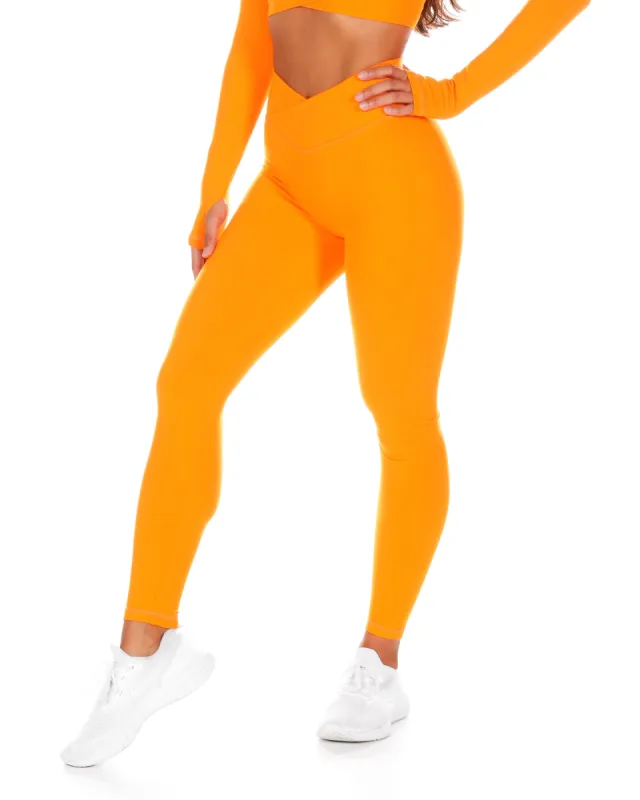 Cross Over Leggings - Bright Orange sold by Elite Eleven