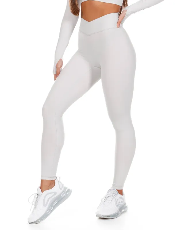 Cross Over Leggings - Pearl Grey sold by Elite Eleven