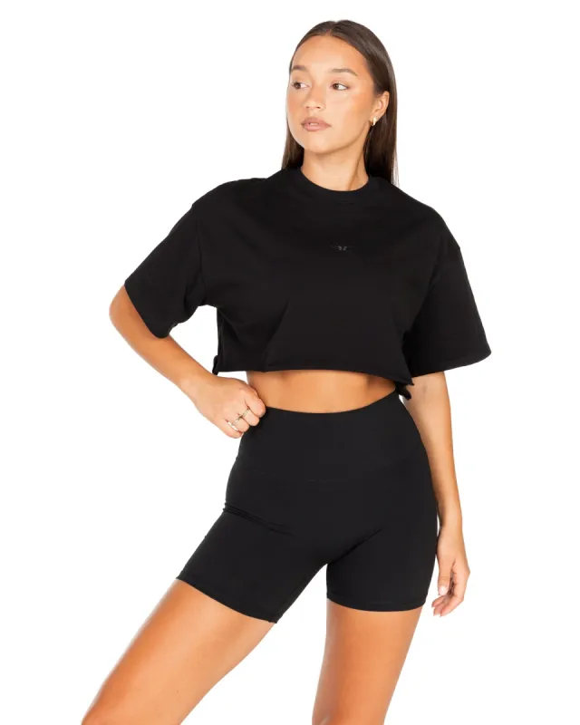 Women's Classic Cropped Tee - Black sold by Elite Eleven