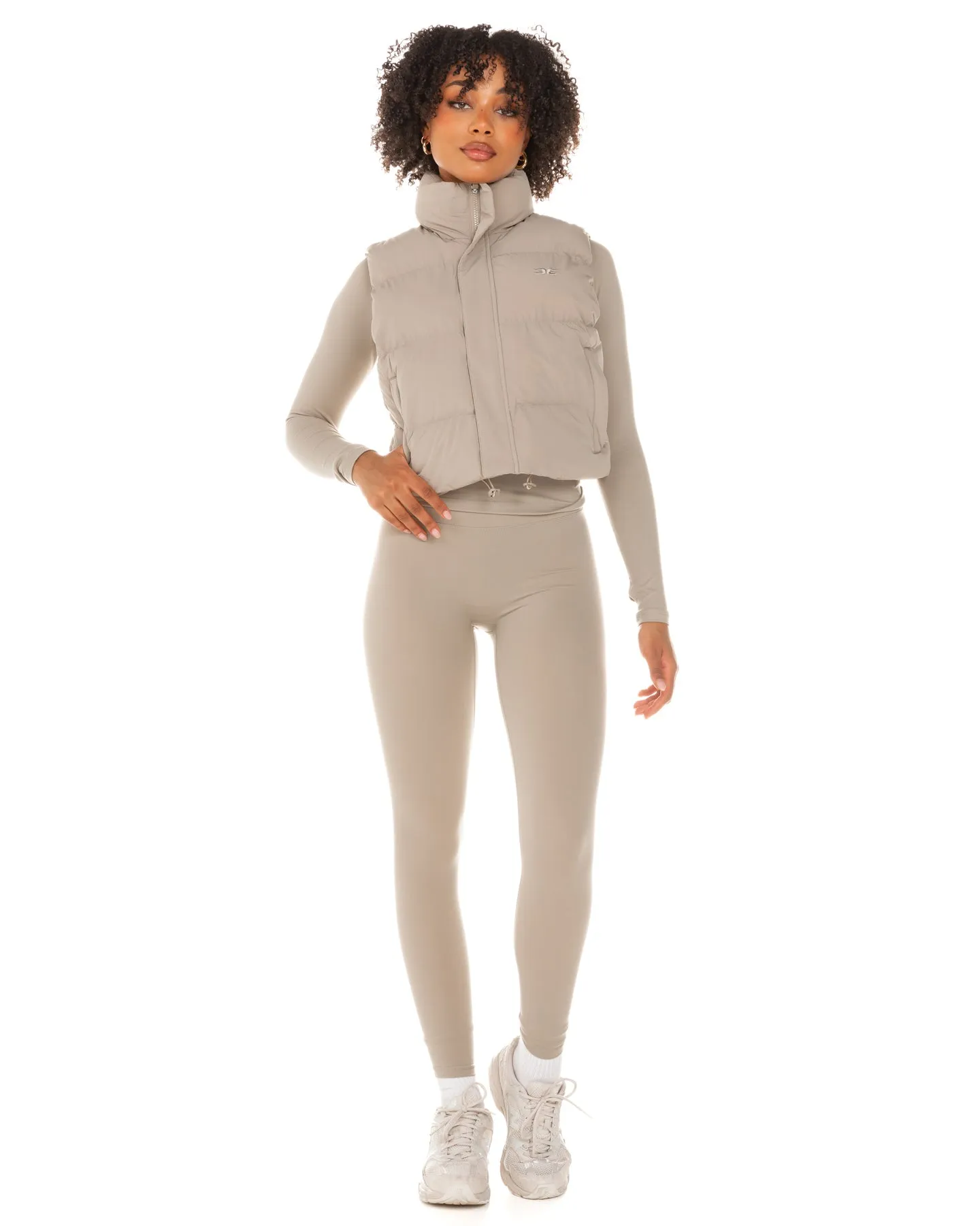 Cropped Puffer Vest - Vintage Khaki sold by Elite Eleven product image thumbnail 3