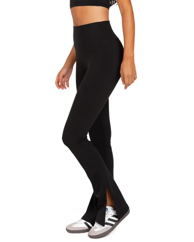Split Flare Leggings - Black sold by Elite Eleven