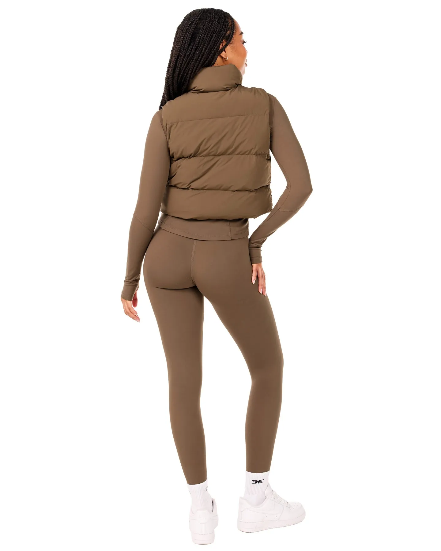 Cropped Puffer Vest - Cafe Latte sold by Elite Eleven product image thumbnail 5