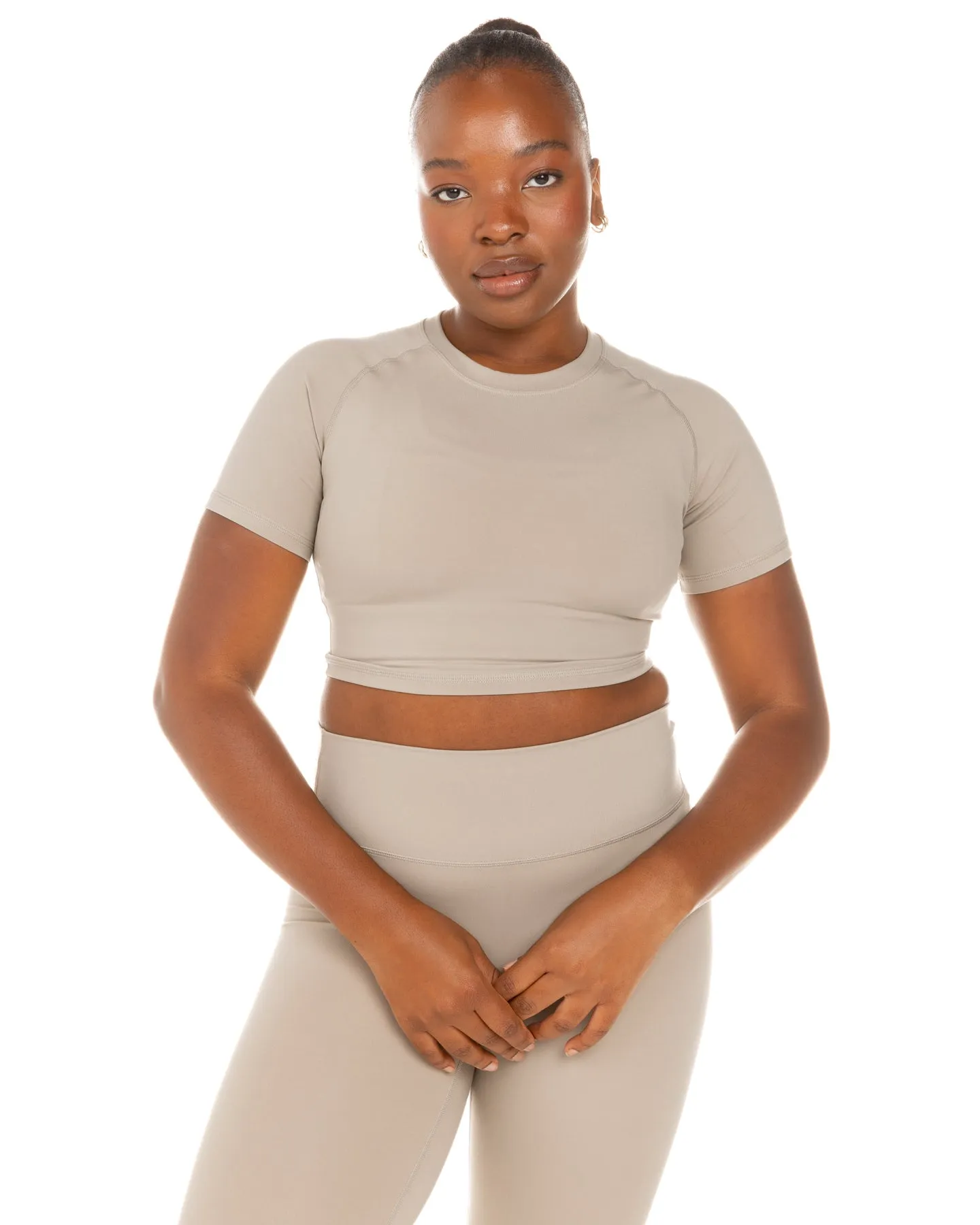 Aura Crop Tee - Vintage Khaki sold by Elite Eleven product image thumbnail 4