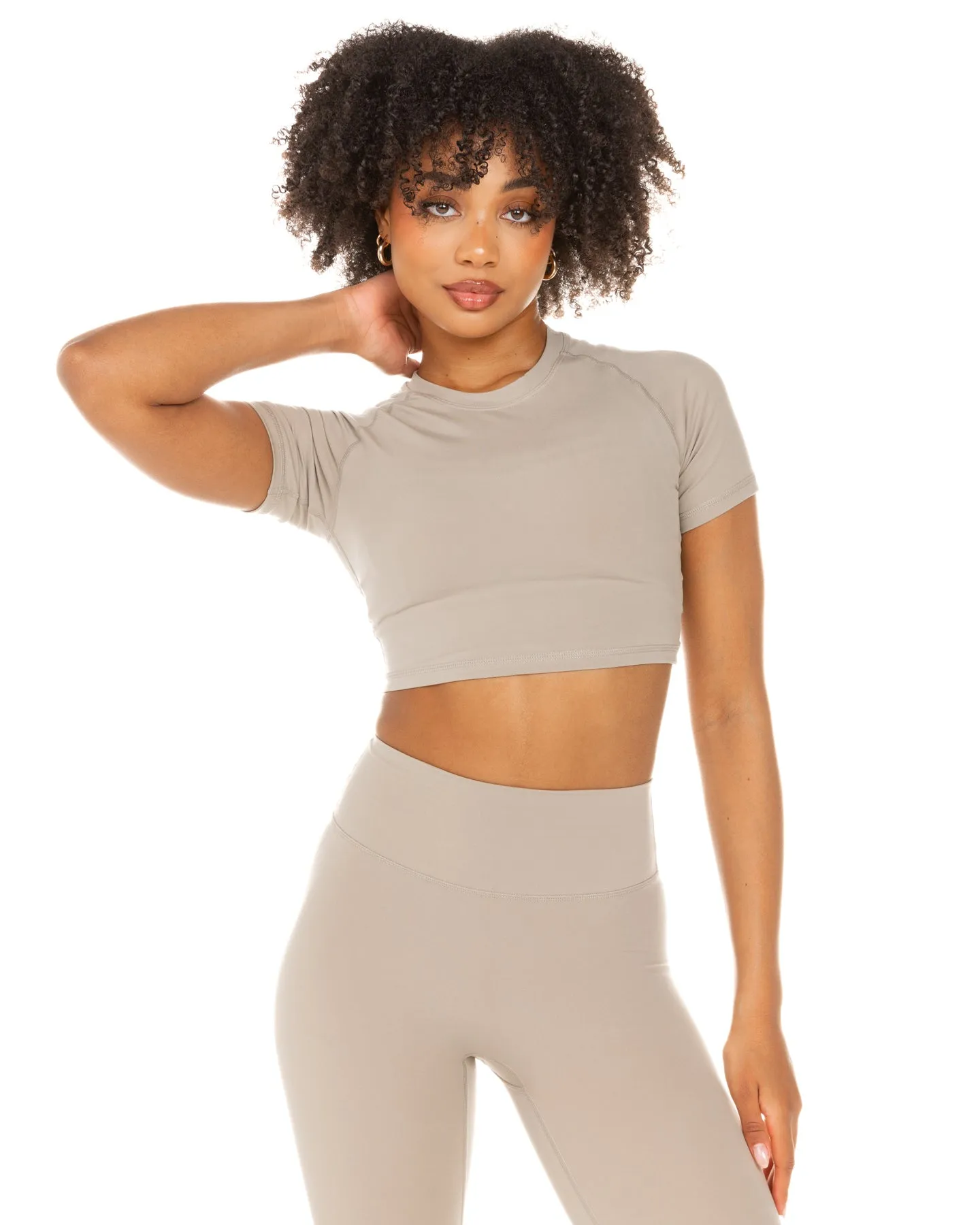 Aura Crop Tee - Vintage Khaki sold by Elite Eleven