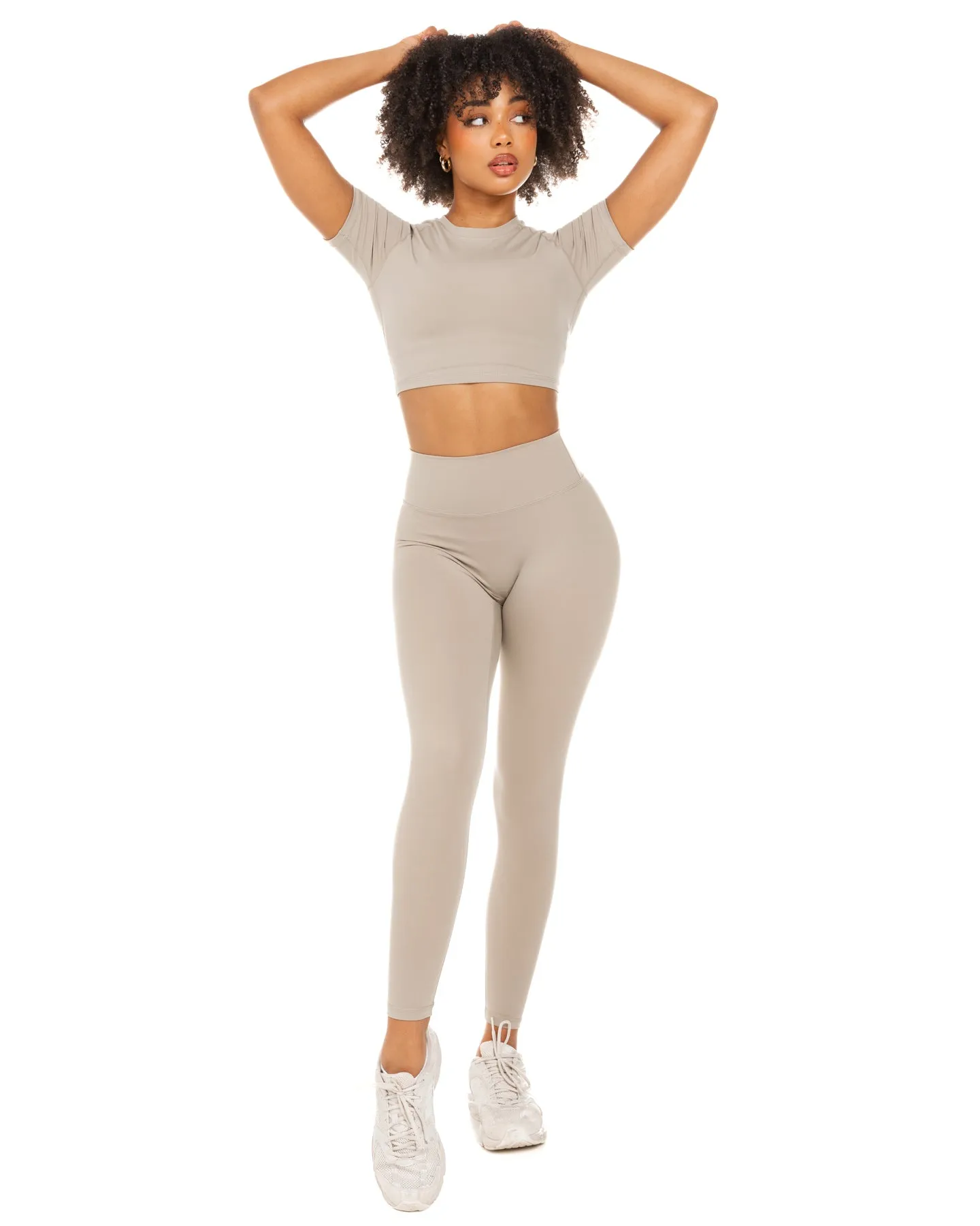 Aura Crop Tee - Vintage Khaki sold by Elite Eleven product image thumbnail 2