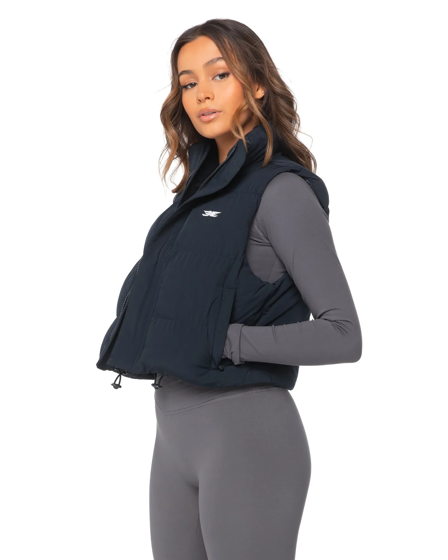 Cropped Puffer Vest - Navy sold by Elite Eleven product image thumbnail 3
