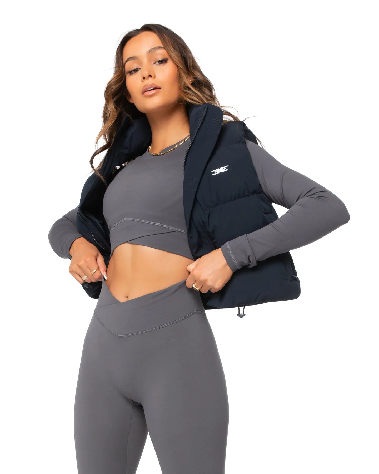 Cropped Puffer Vest - Navy sold by Elite Eleven product image thumbnail 4