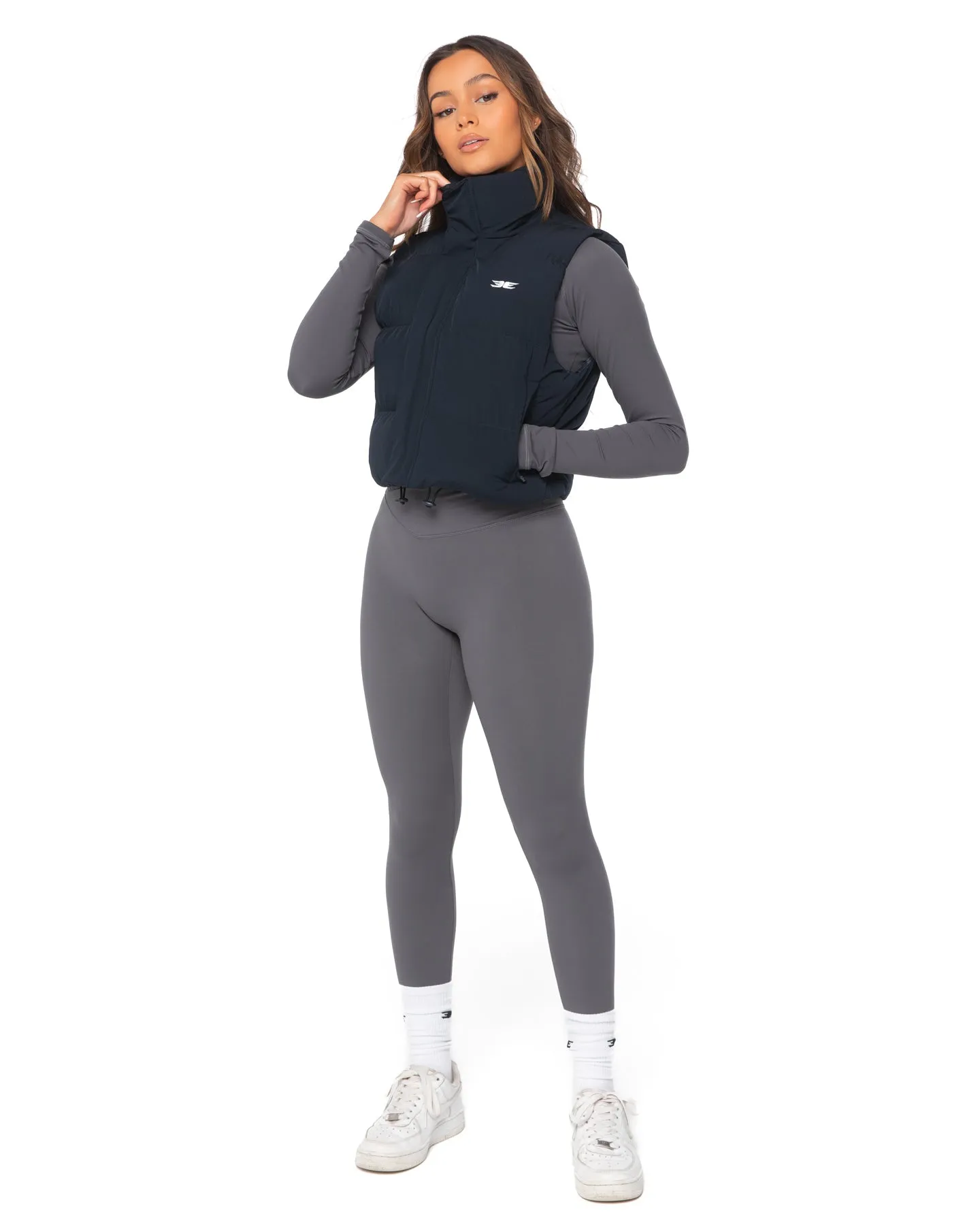Cropped Puffer Vest - Navy sold by Elite Eleven product image thumbnail 2