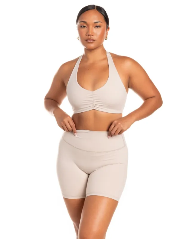 Halter Scrunch Bra - Oat Latte sold by Elite Eleven