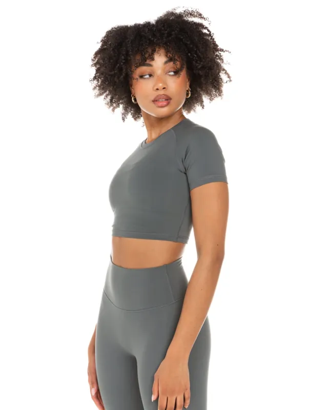 Aura Crop Tee - Cloud Grey sold by Elite Eleven