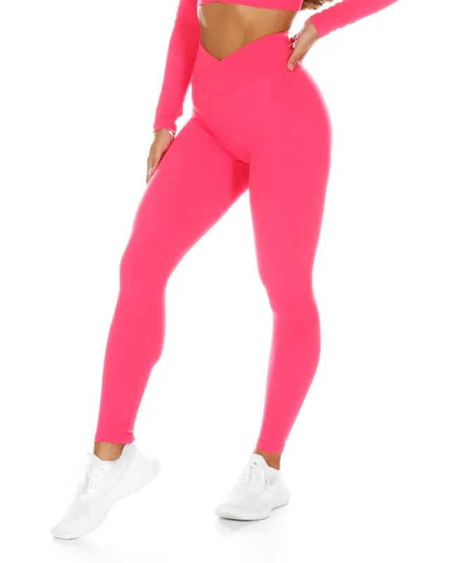 Cross Over Leggings - Pink sold by Elite Eleven