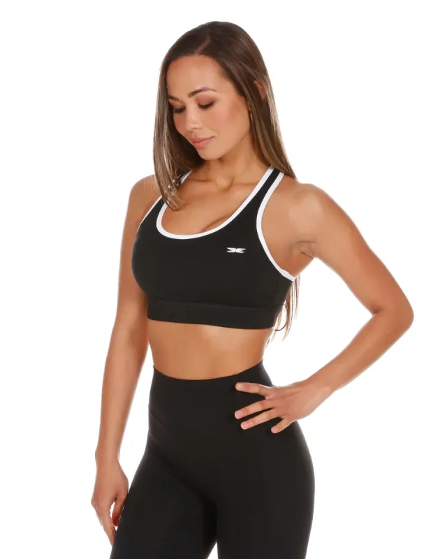 Essential Sports Bra - Black/White sold by Elite Eleven