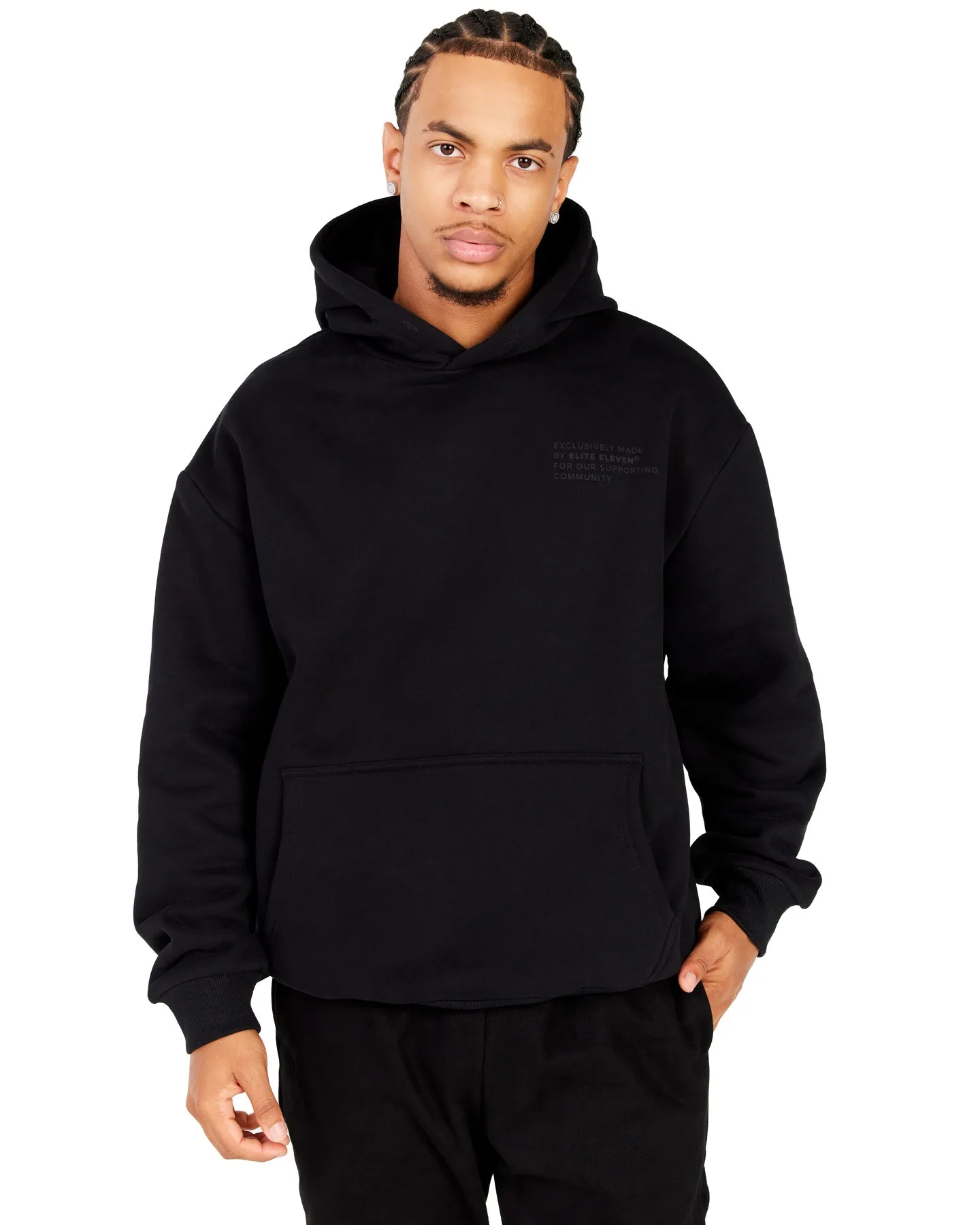 Community Hoodie - Black/Black sold by Elite Eleven product image thumbnail 3