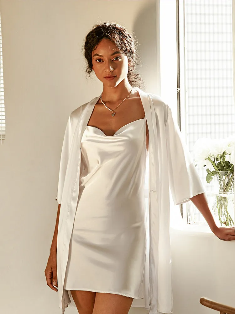 Ekouaer Satin Robe and Cami Dress Set (US Only) sold by Ekouaer product image thumbnail 3