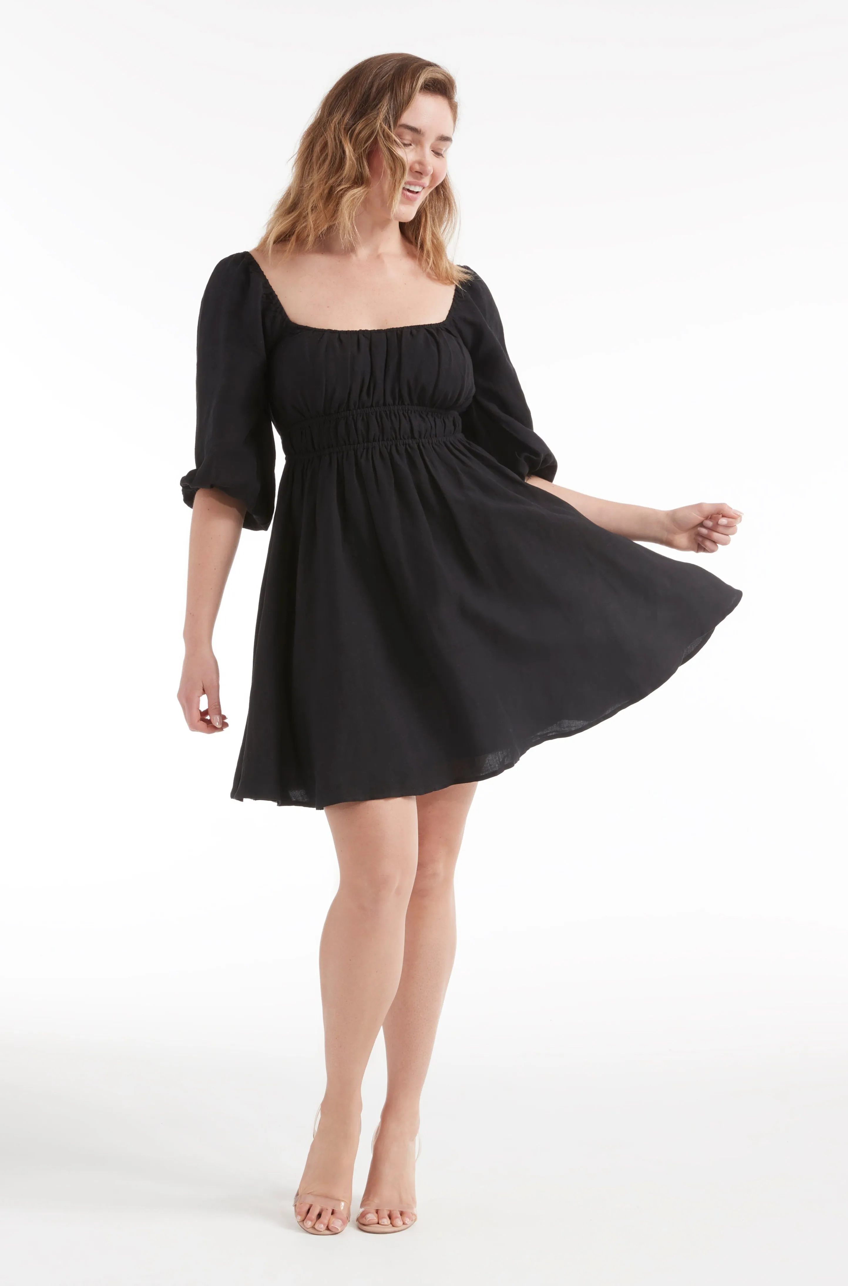 Lala Cinched Long Sleeve Mini Dress sold by Hermoza product image thumbnail 4